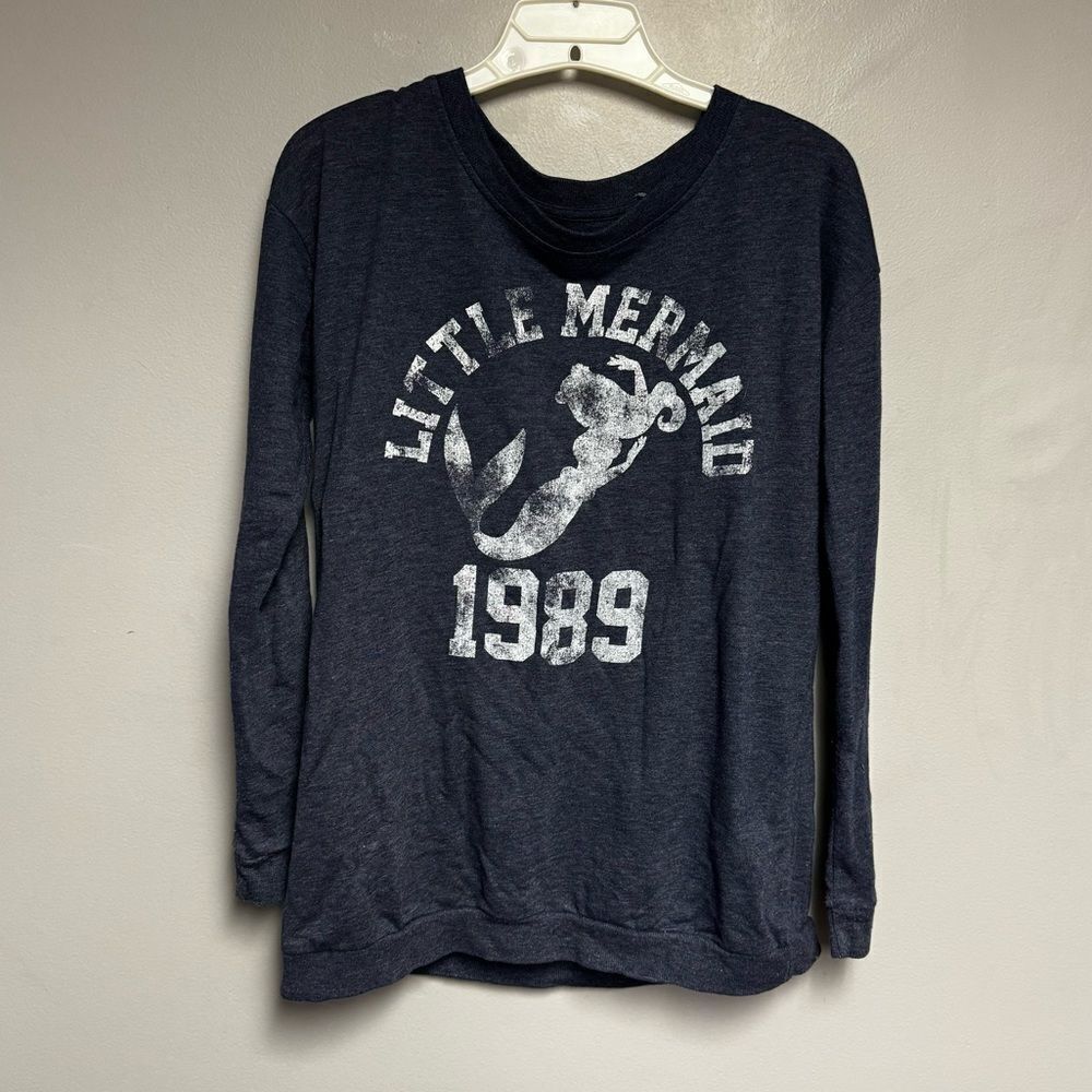 Little Mermaid 1989 Navy blue shirt Disney size Small S long sleeve sweatshirt